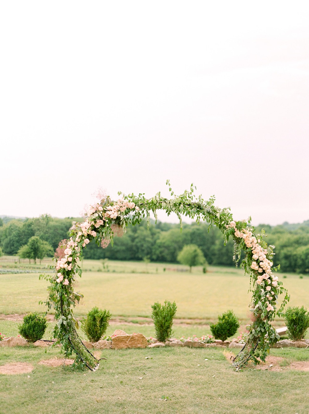round floral arch wedding backdrop