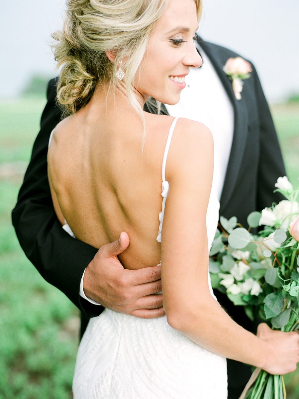 chic bridal style in Hayley Paige dress