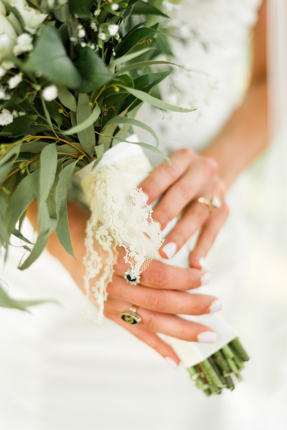 lace wrapped wedding bouquet