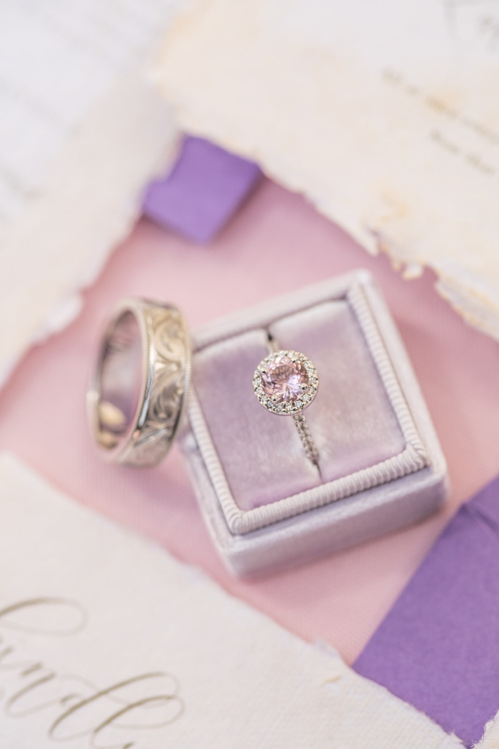 soft pink wedding ring
