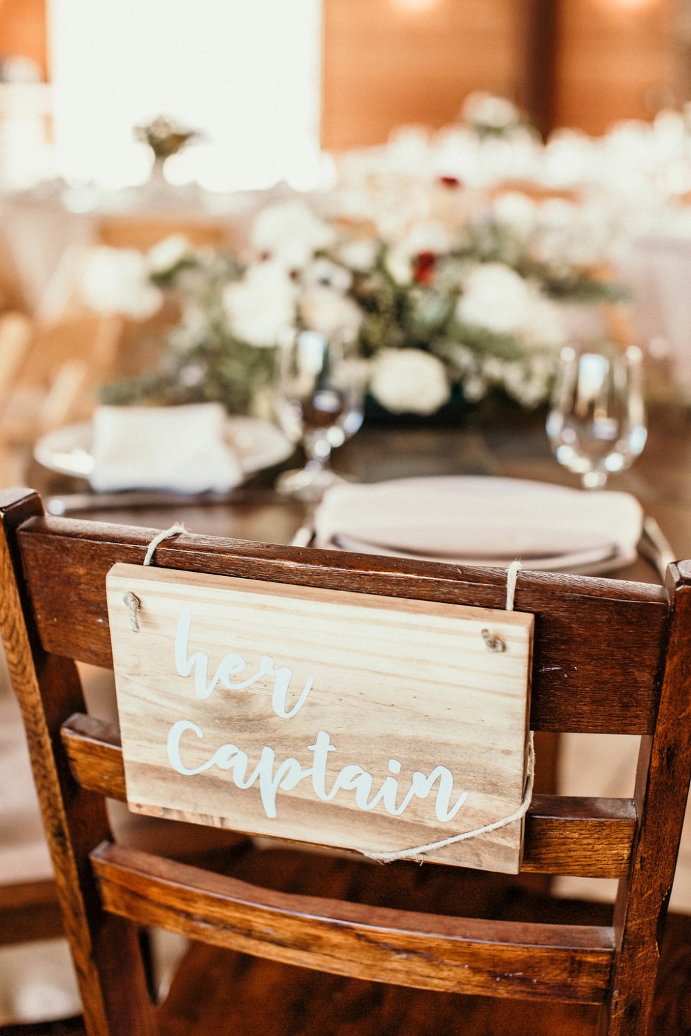 her captain wedding seat sign