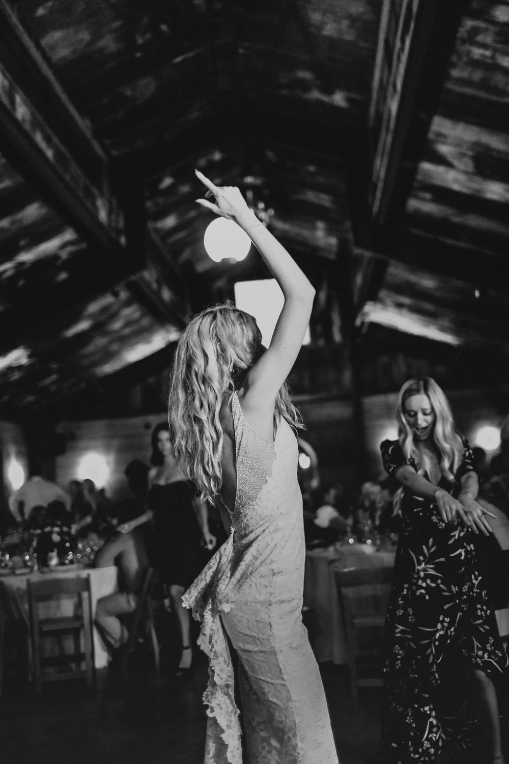 bride having a great time on the dance floor