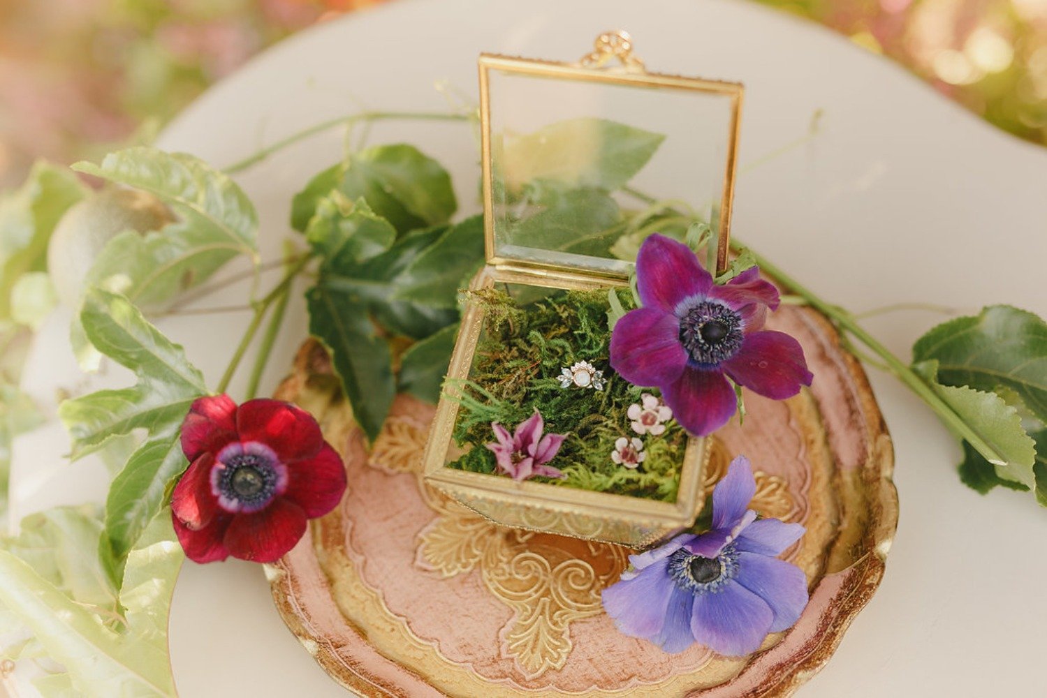 Floral Fairytale Shoot at Heavenly Oaks Flower Farm Ring Box