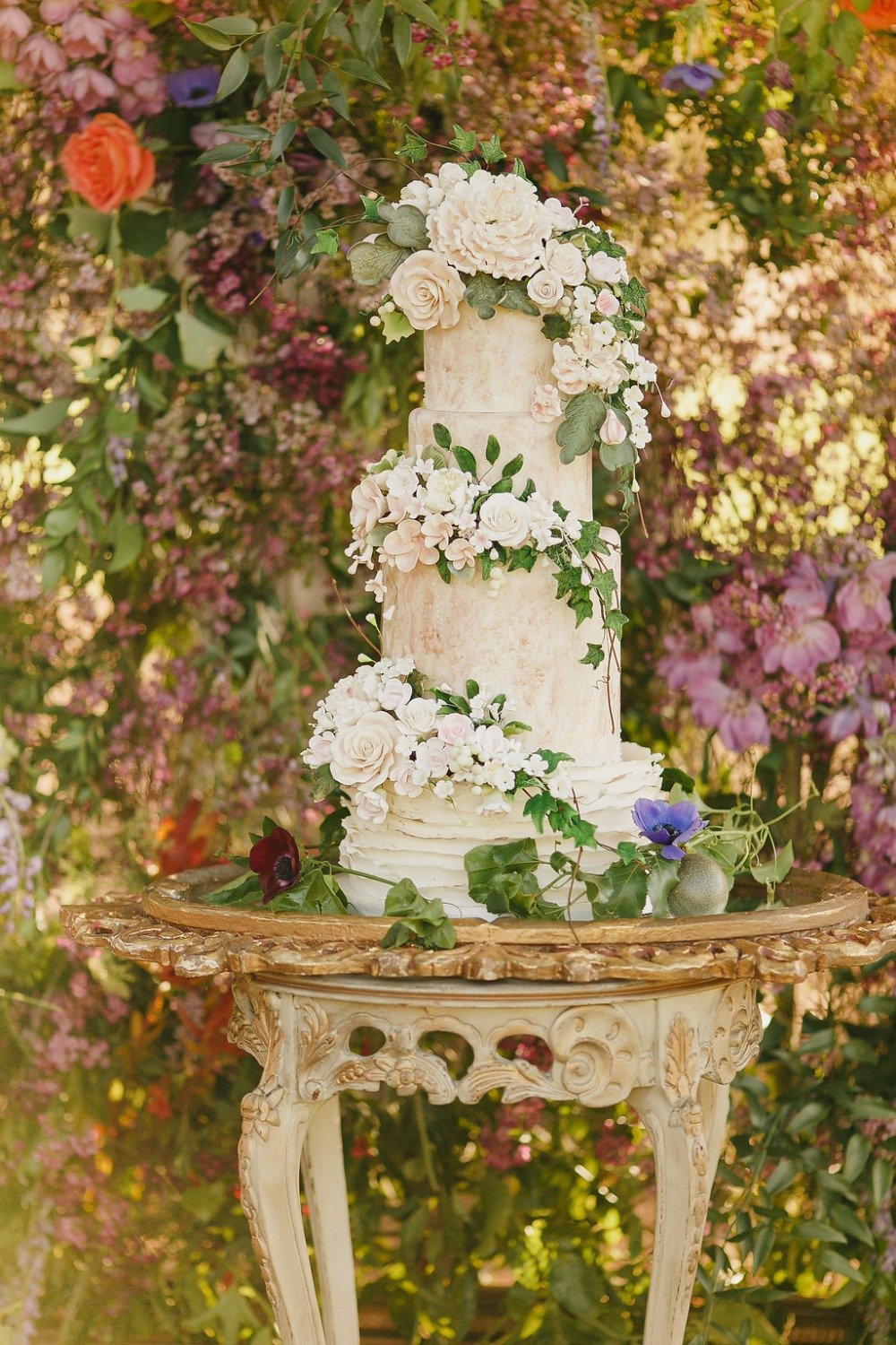 Floral Fairytale Shoot at Heavenly Oaks Flower Farm Wedding Cake