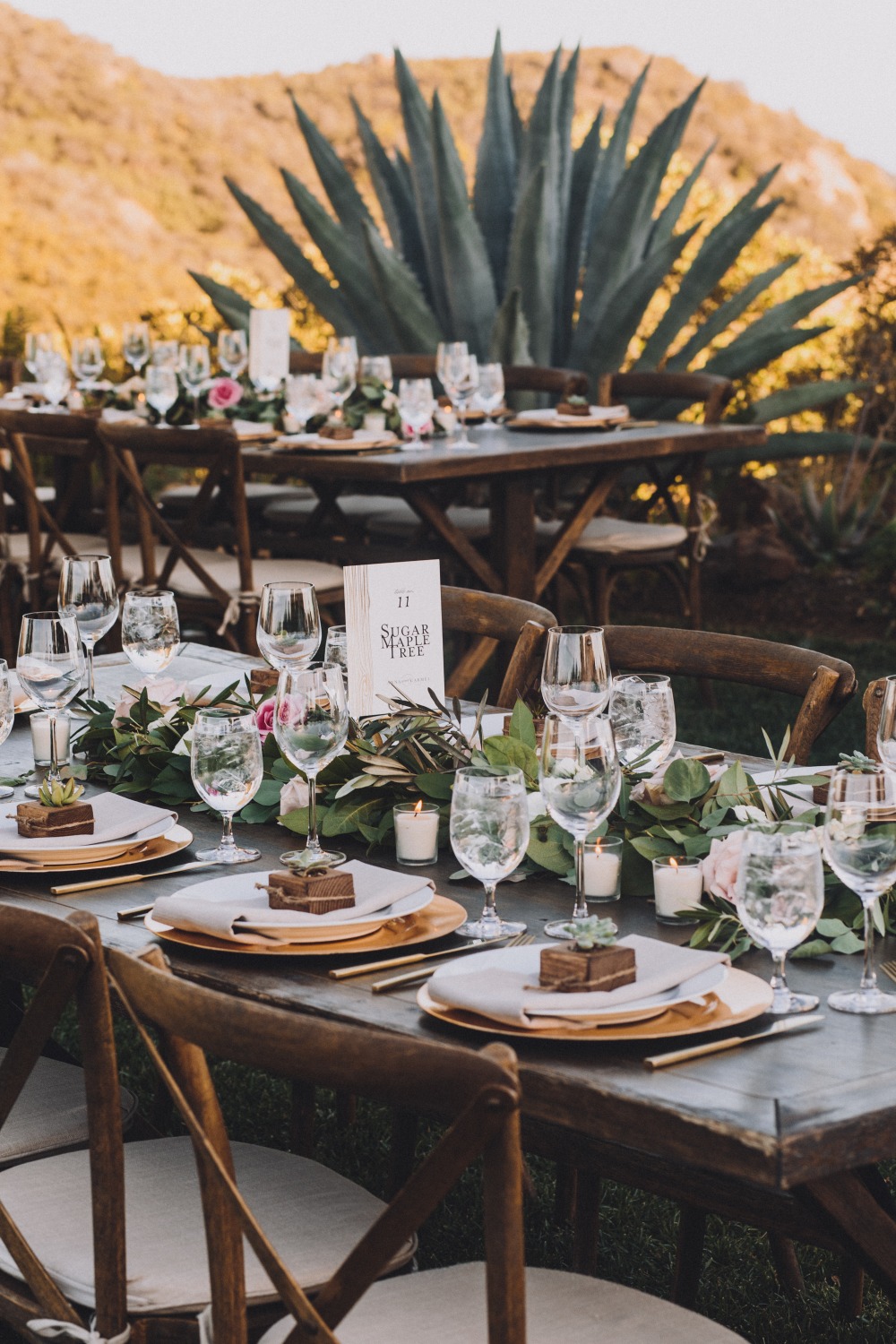 romantic and organic inspired outdoor table decor