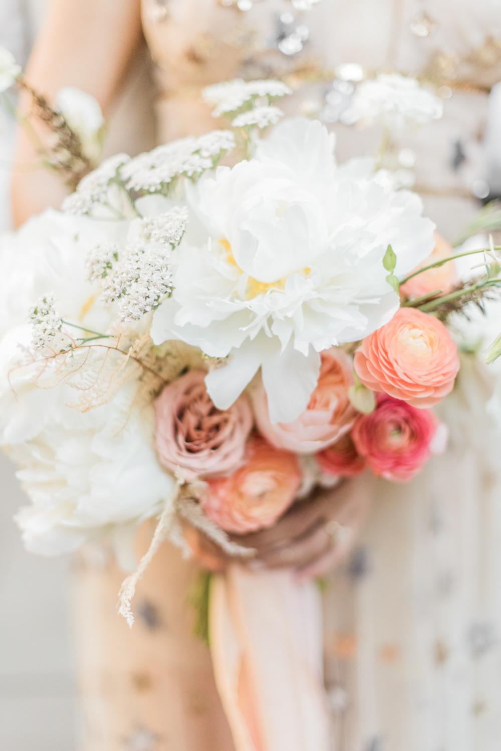 wedding flowers in pink and white