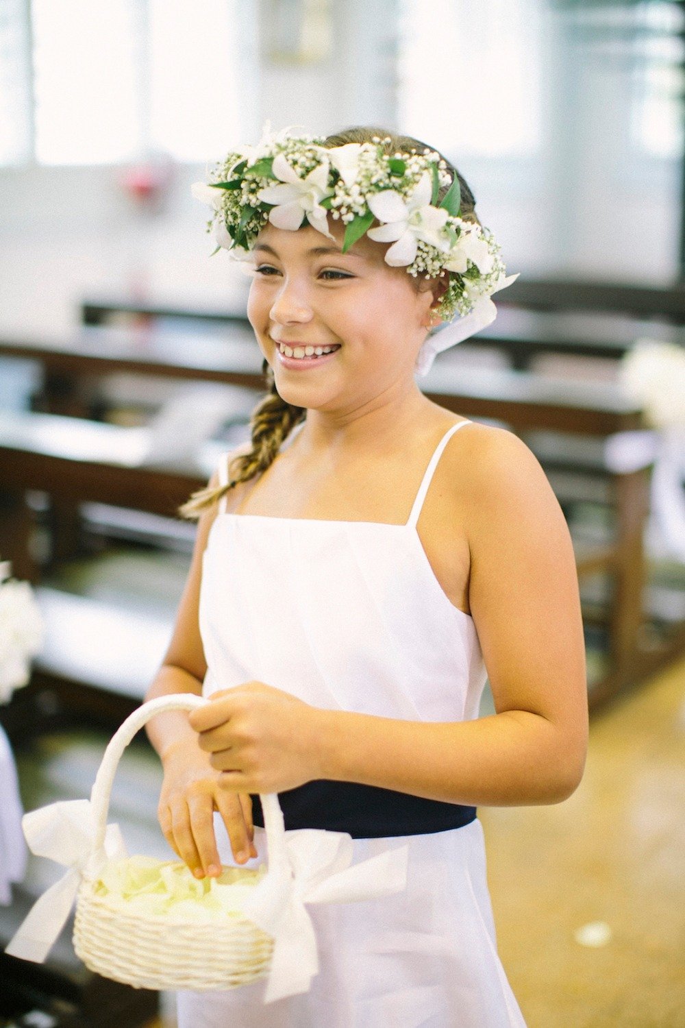 sweet flower girl with flower halo