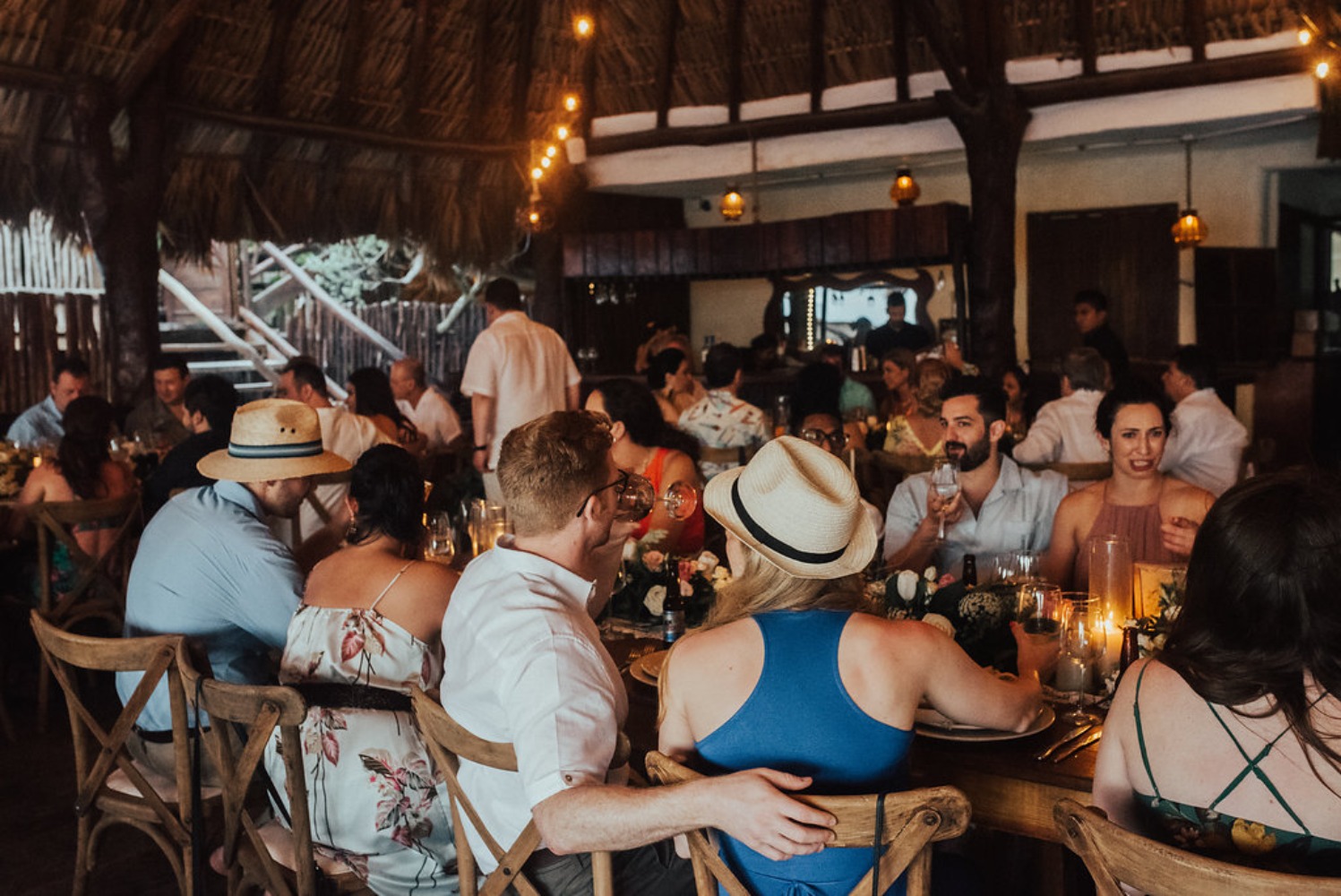tropical wedding reception
