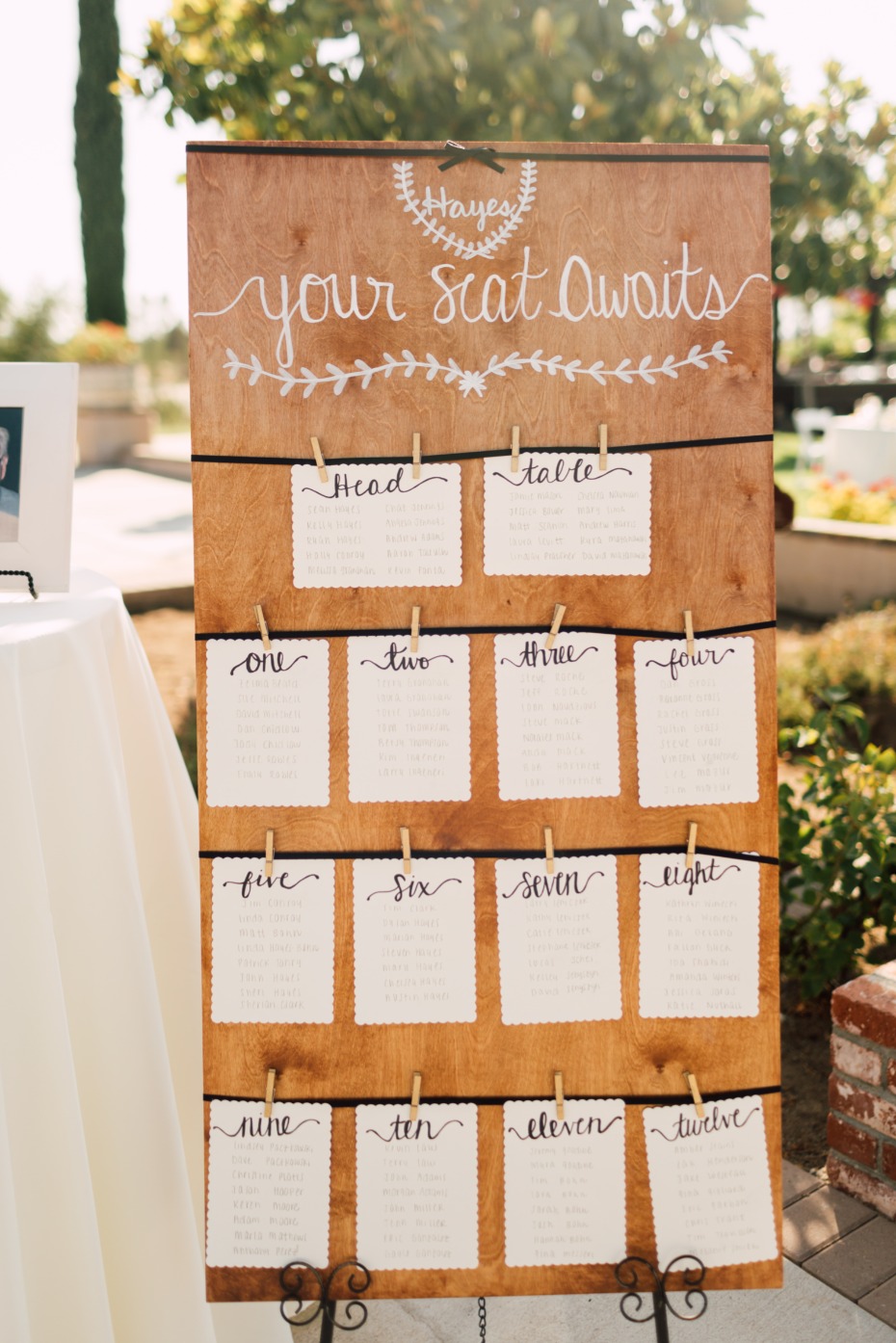 rustic seating chart ideas