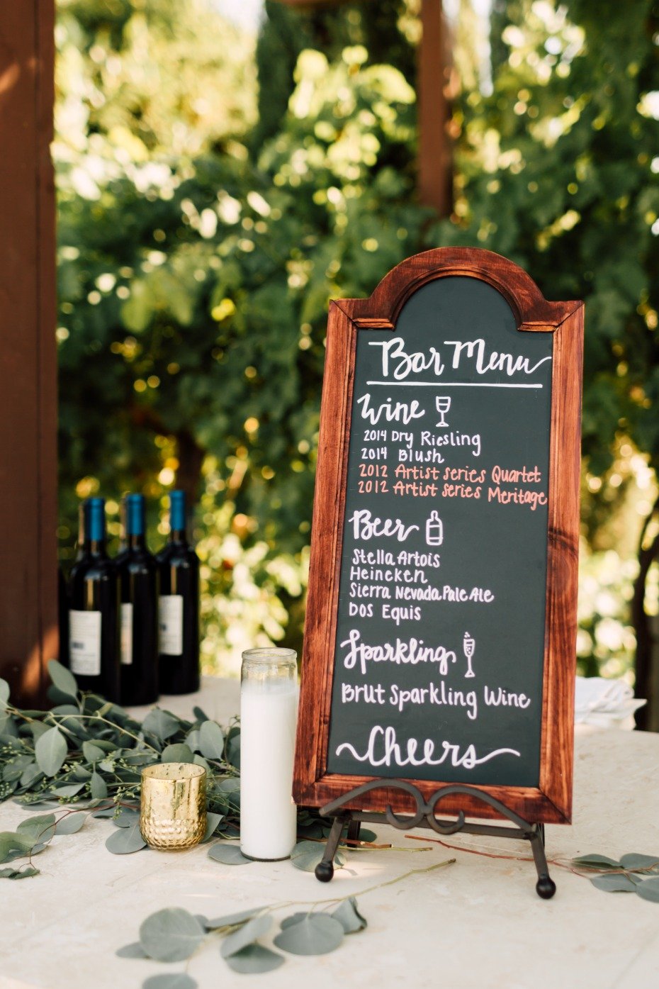 bar menu ideas for wedding