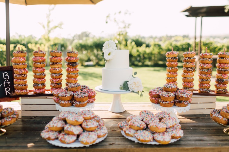 cake table and donut bar