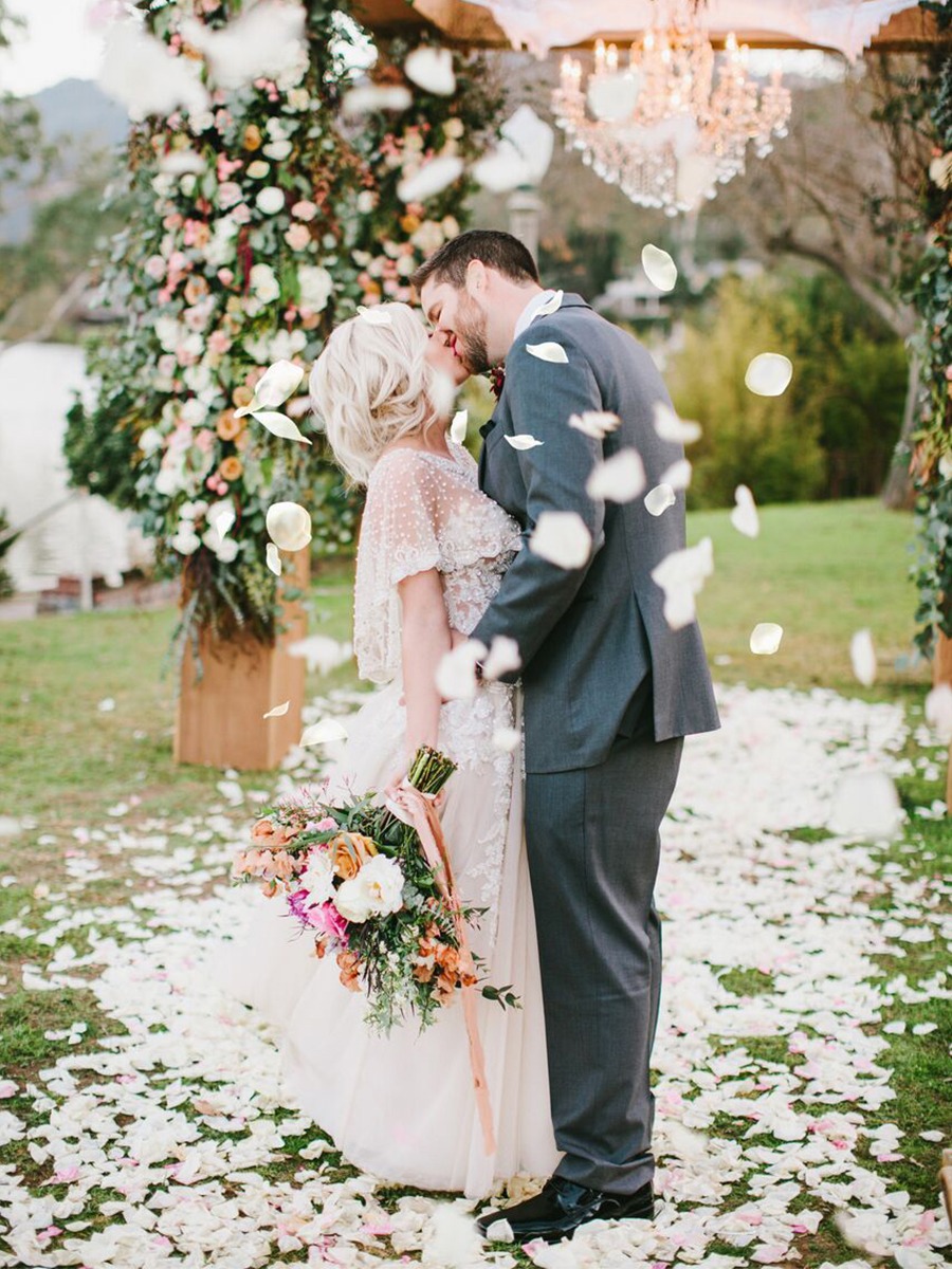 You Won't Believe This Boho Floral Wedding Was Plan B