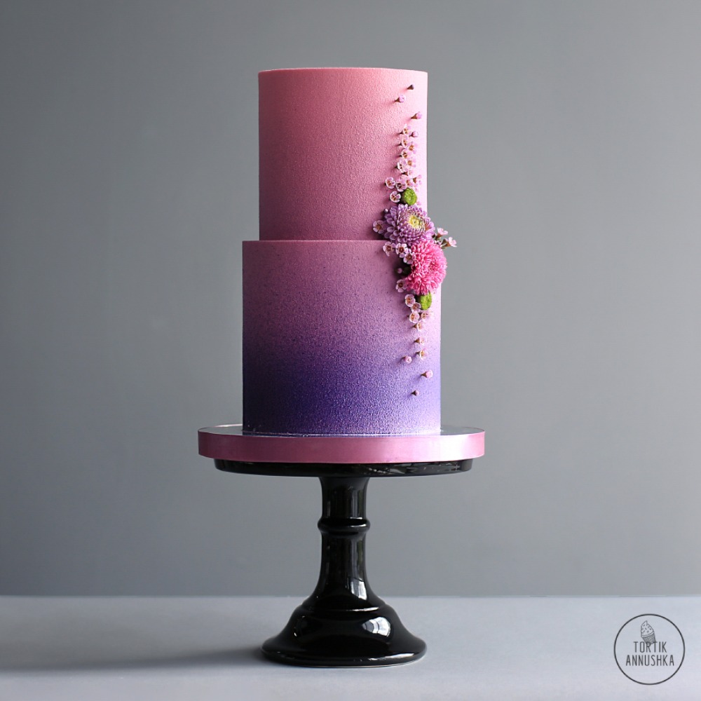 Ombre Pink and Purple cake by Tortik Annuchka