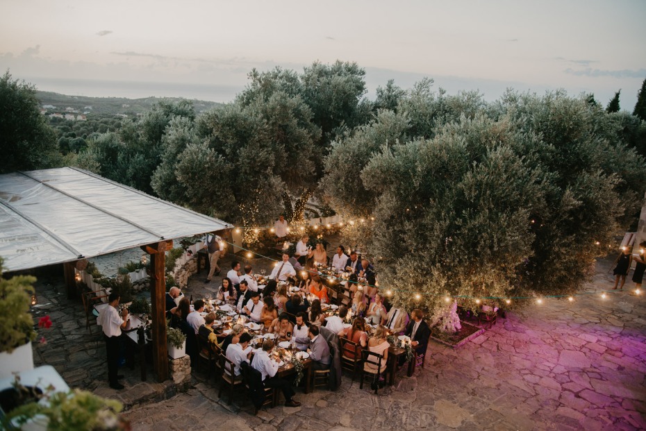 Outdoor reception in Crete