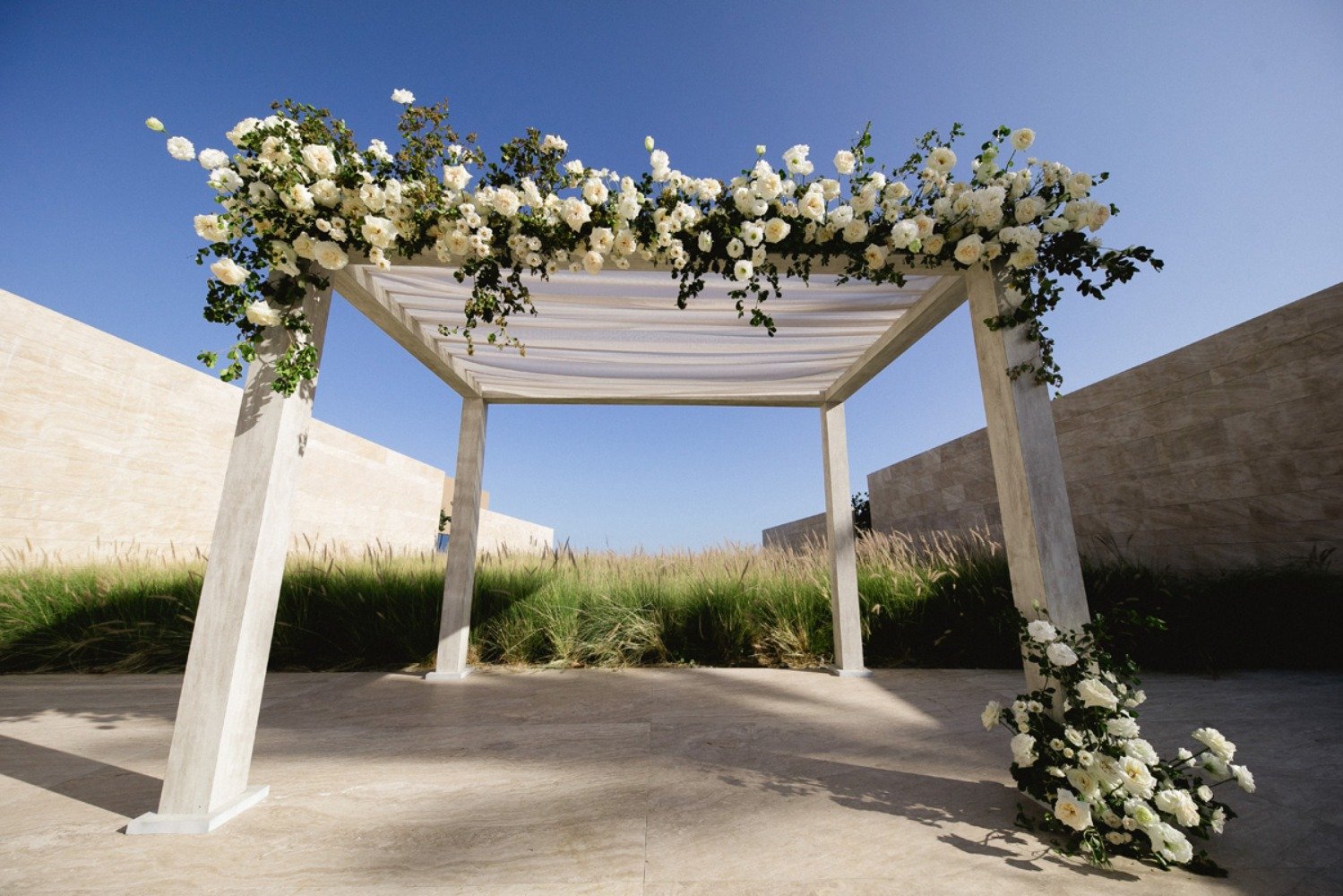 Ceremony arbor with roses