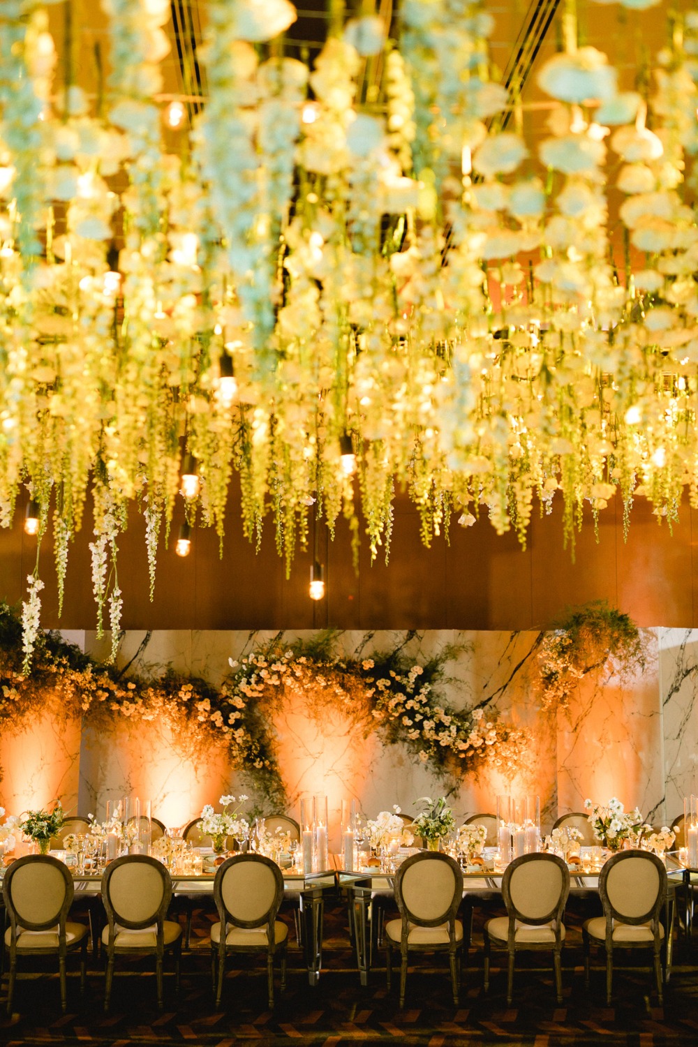 Flower-filled wedding reception