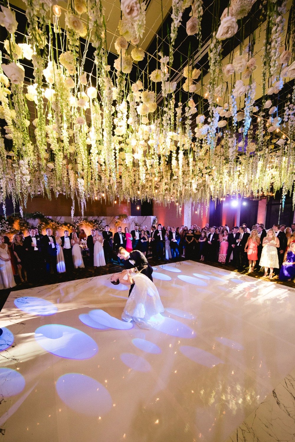 First dance under a canopy of flowers