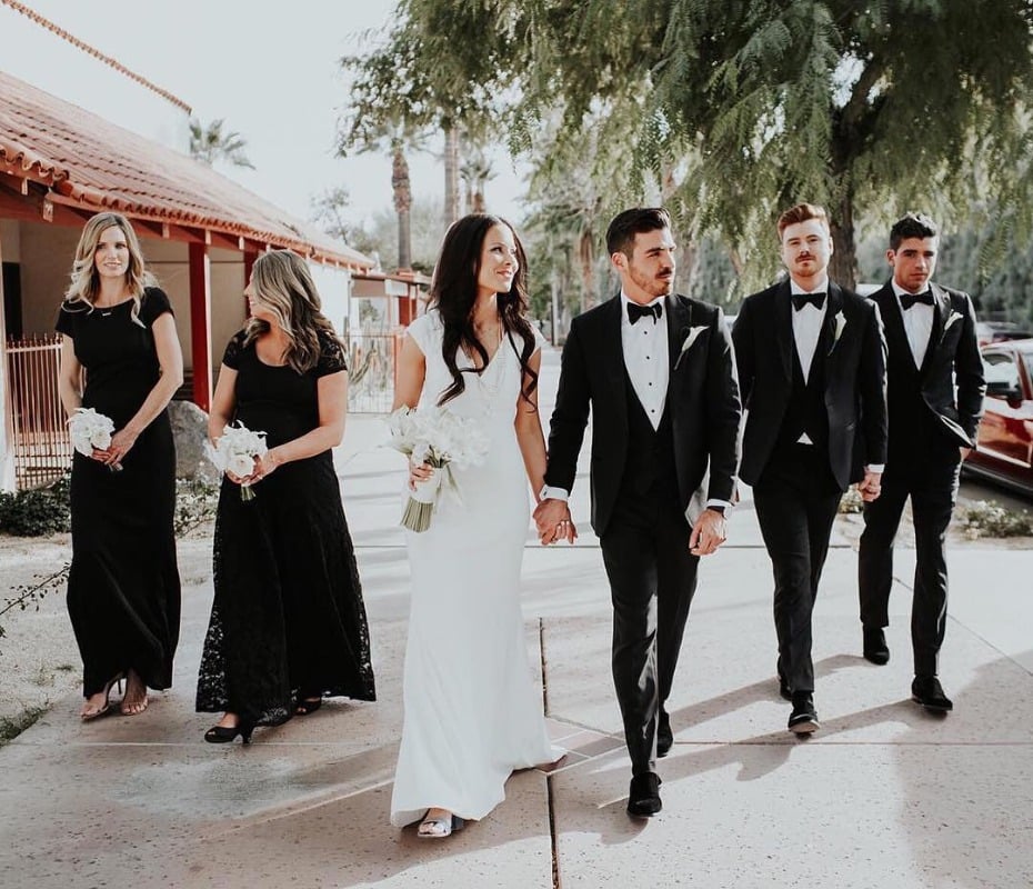 bridesmaids-in-long-black-lace-from-bhldn