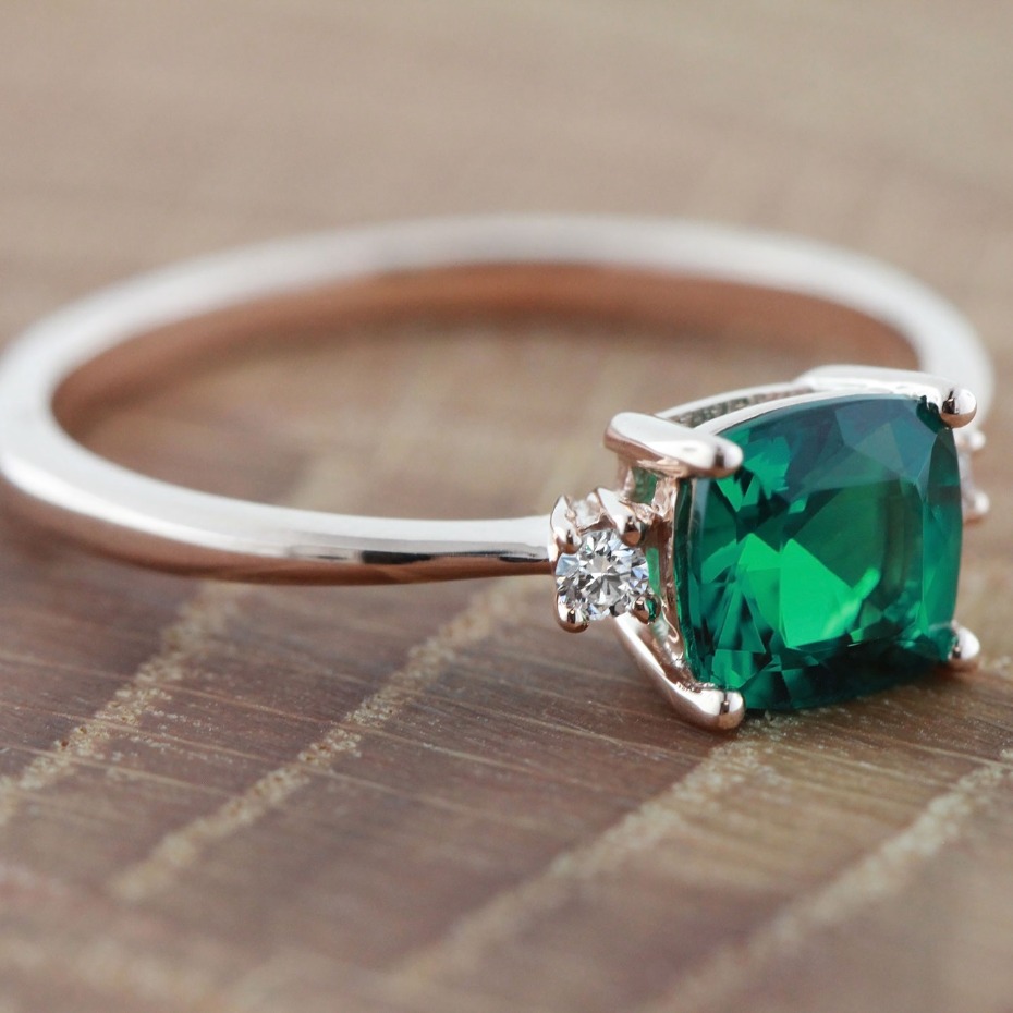 MiaDonna Custom Emerald Engagement Ring