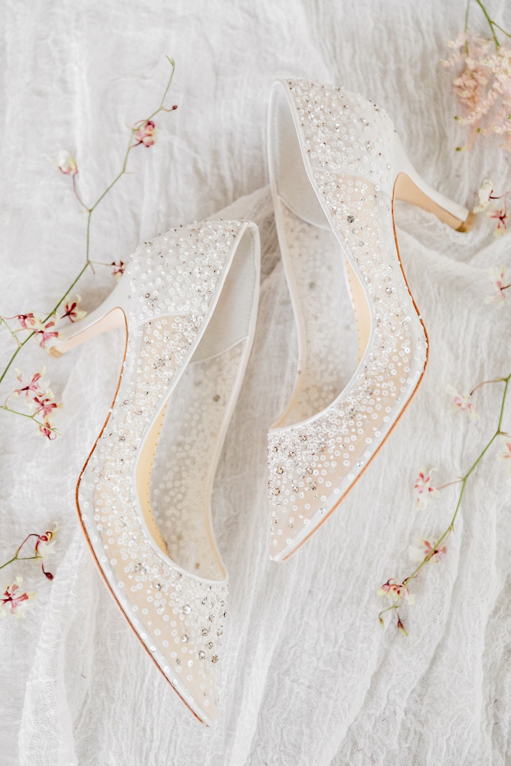 Sparkly bridal heels