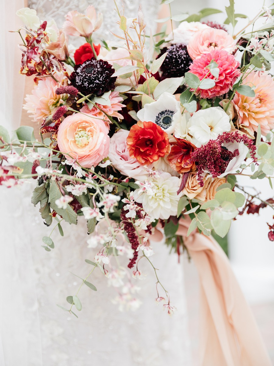 Elegant Autumn Wedding in Burgundy Blue