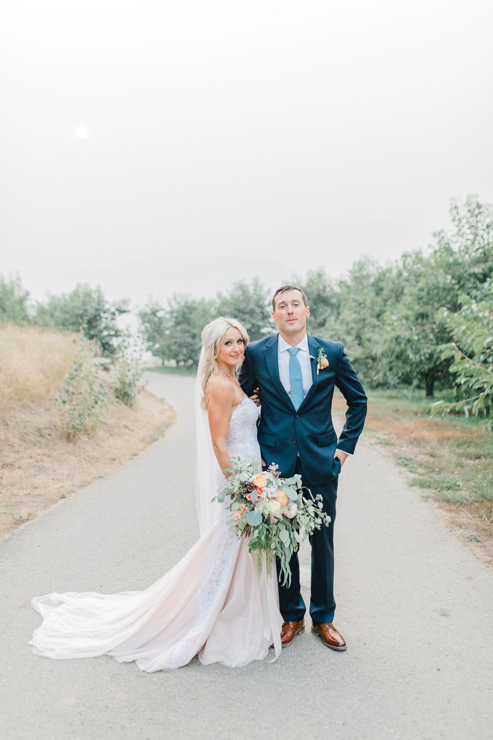 Chic shades of blue outdoor wedding