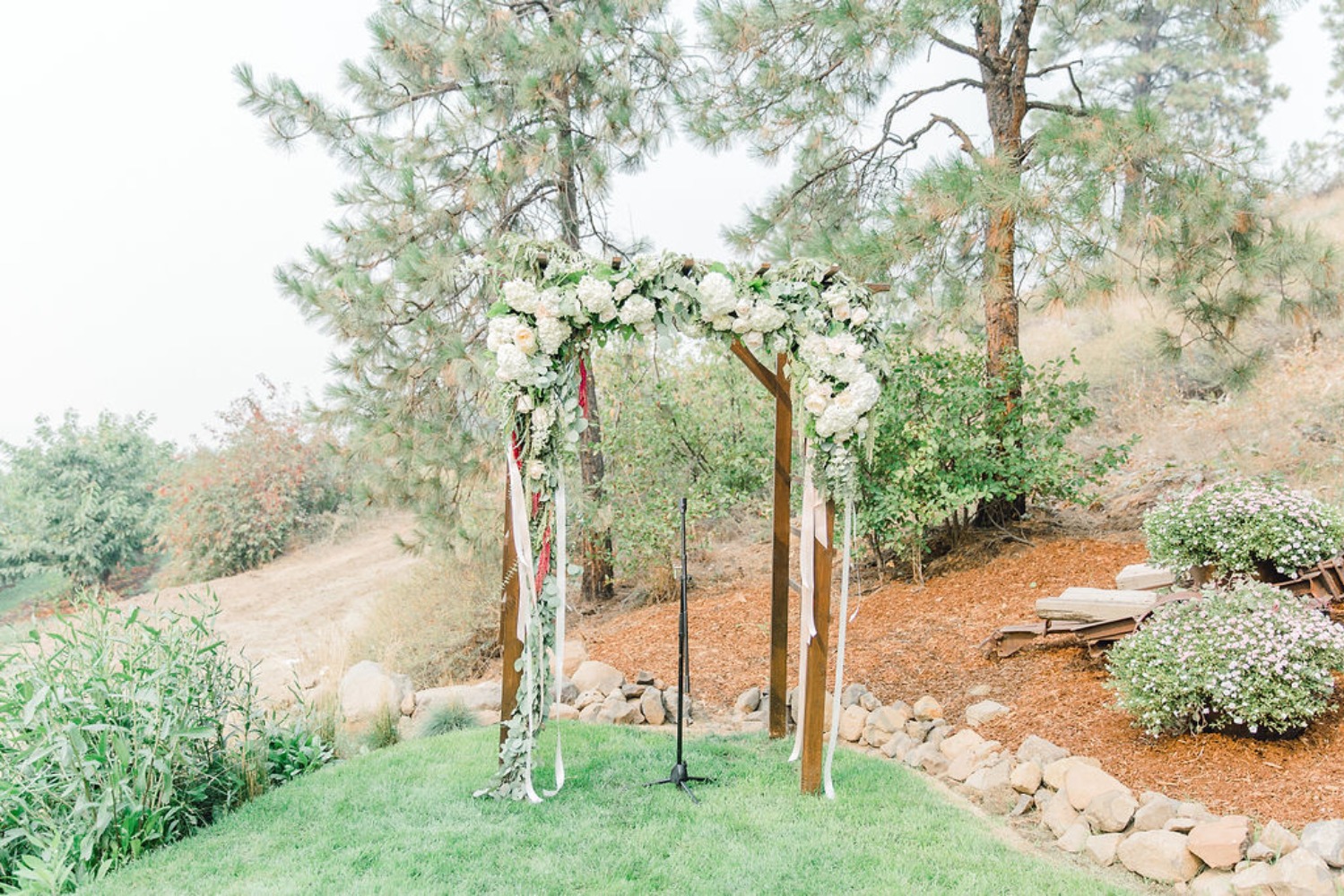 Rose arbor with ribbons