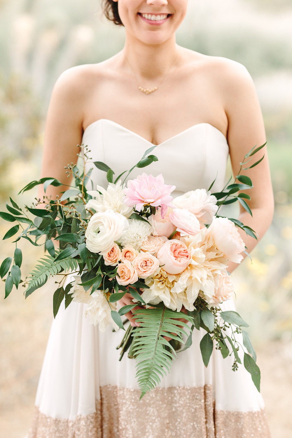 Elegant peony wedding bouquet