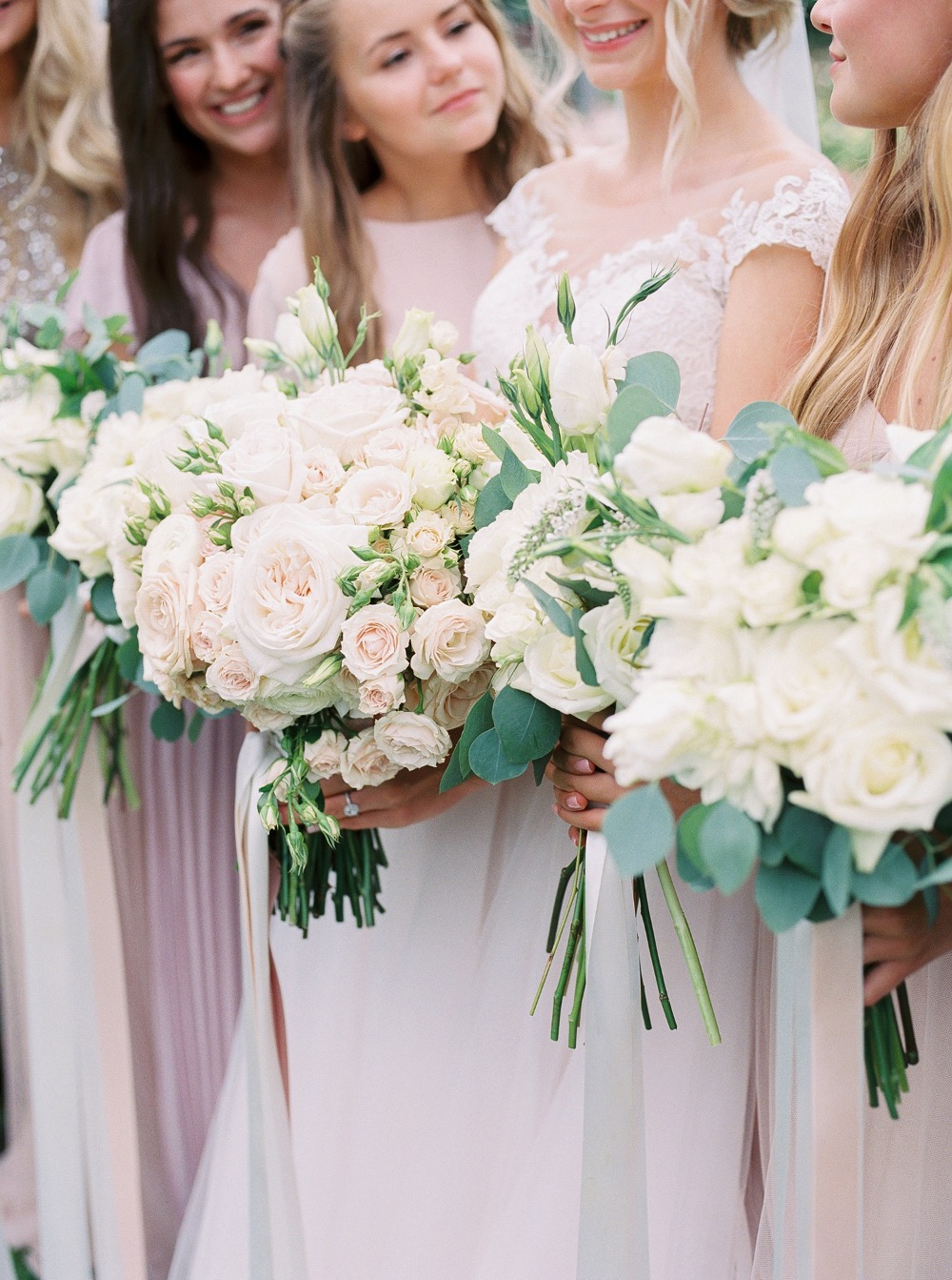 White rose bridal bouquet