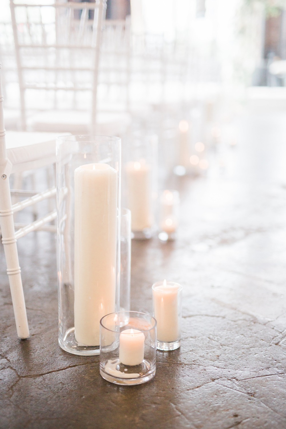 Wedding aisle decor with candles