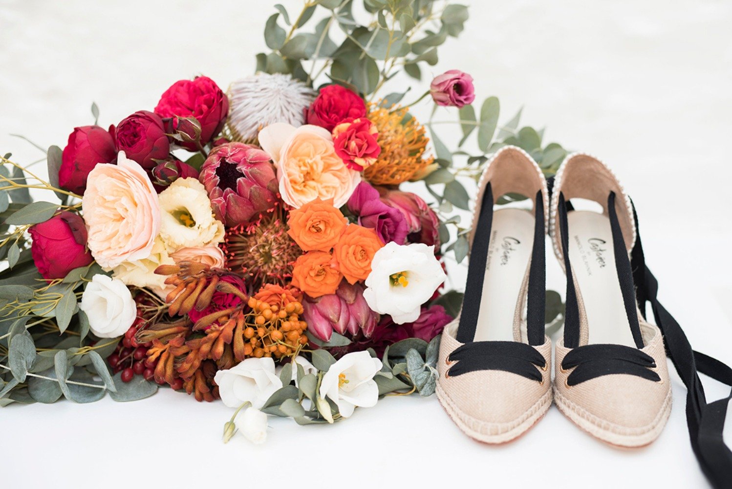 wedding flower snd wedding shoes