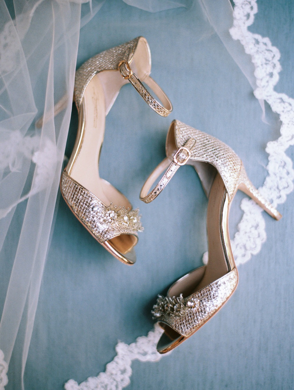 Shiny wedding heels