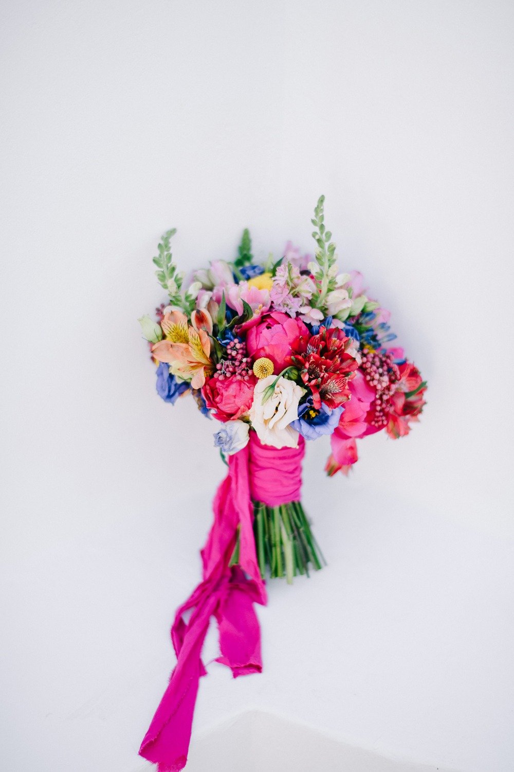 bright pink wedding bouquet
