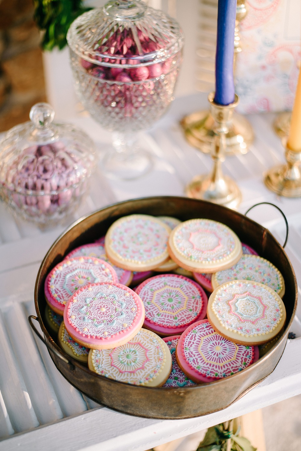 beautiful mandala wedding cookies