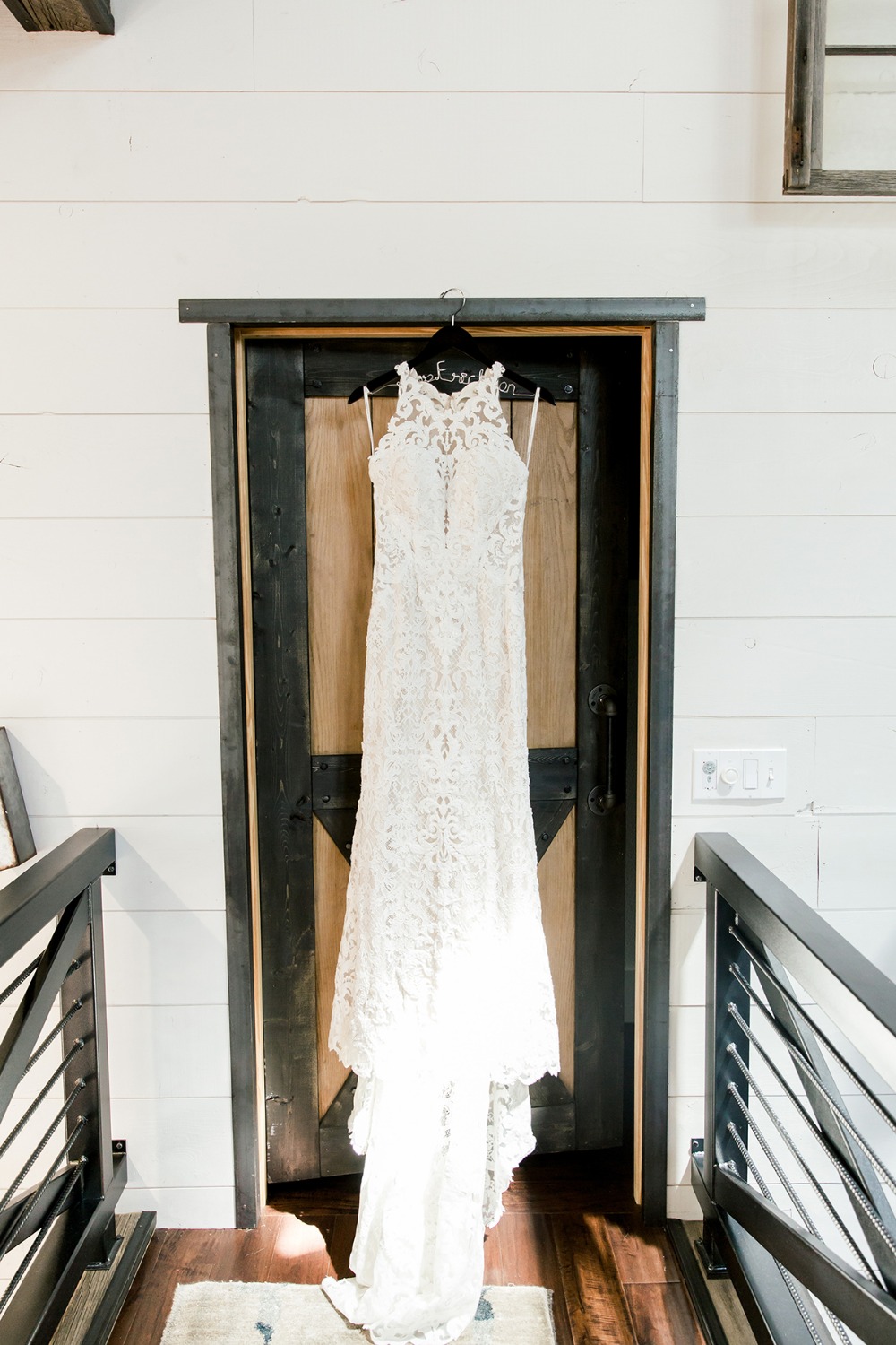 High neck lace wedding dress