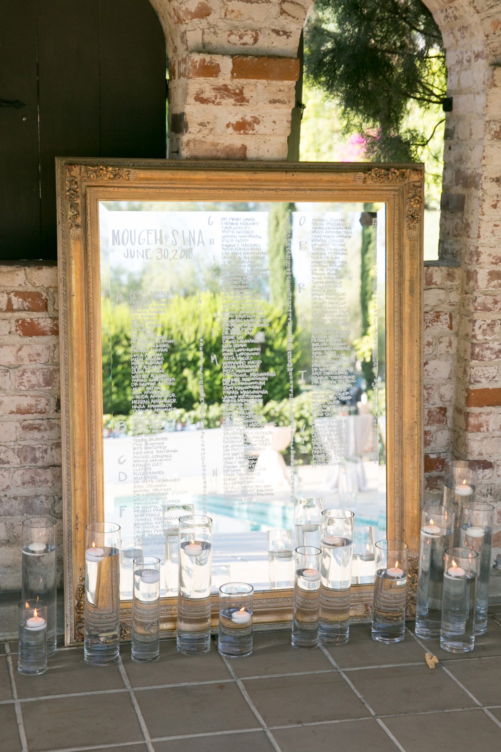 mirror wedding seating assignment