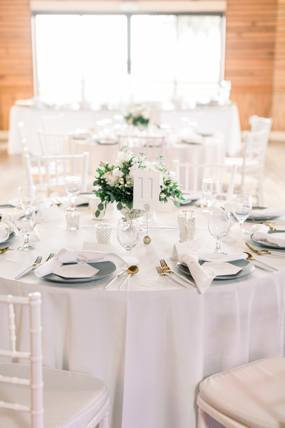 White and silver reception