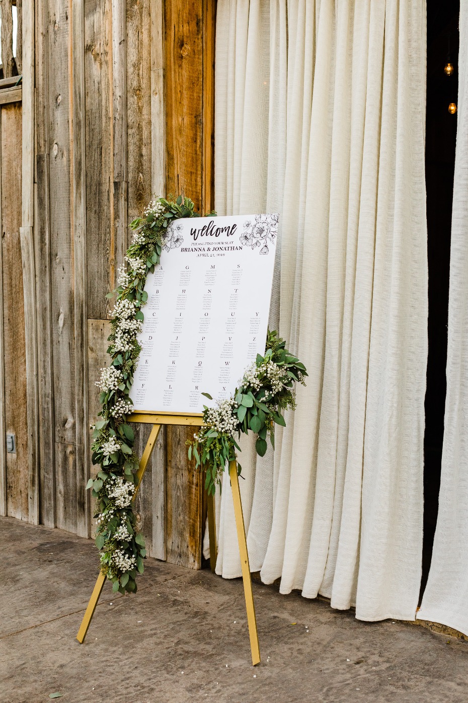 DIY Wedding Reception Details Seating Chart