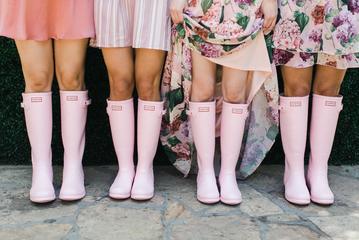 pink Hunter boots bridal shower
