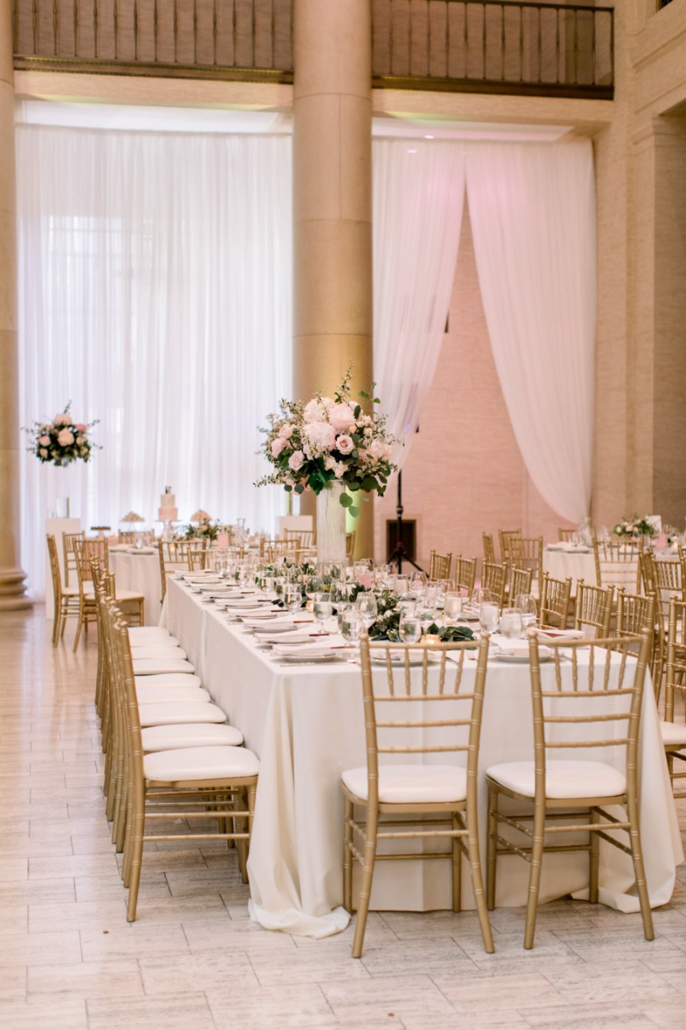 Reception with gold chairs