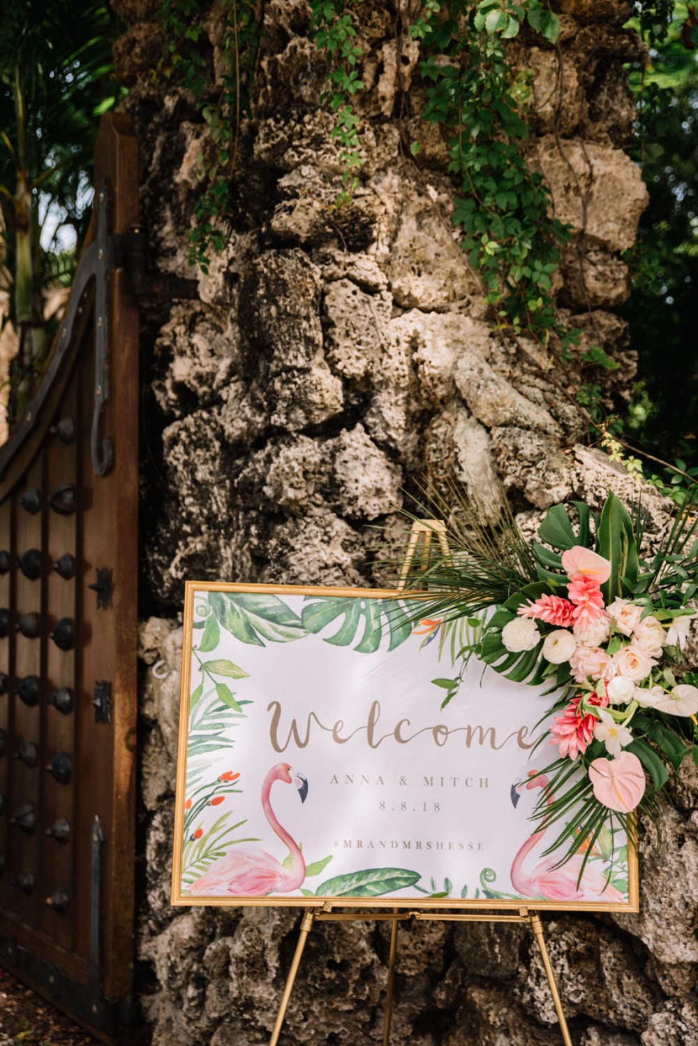 tropical wedding sign