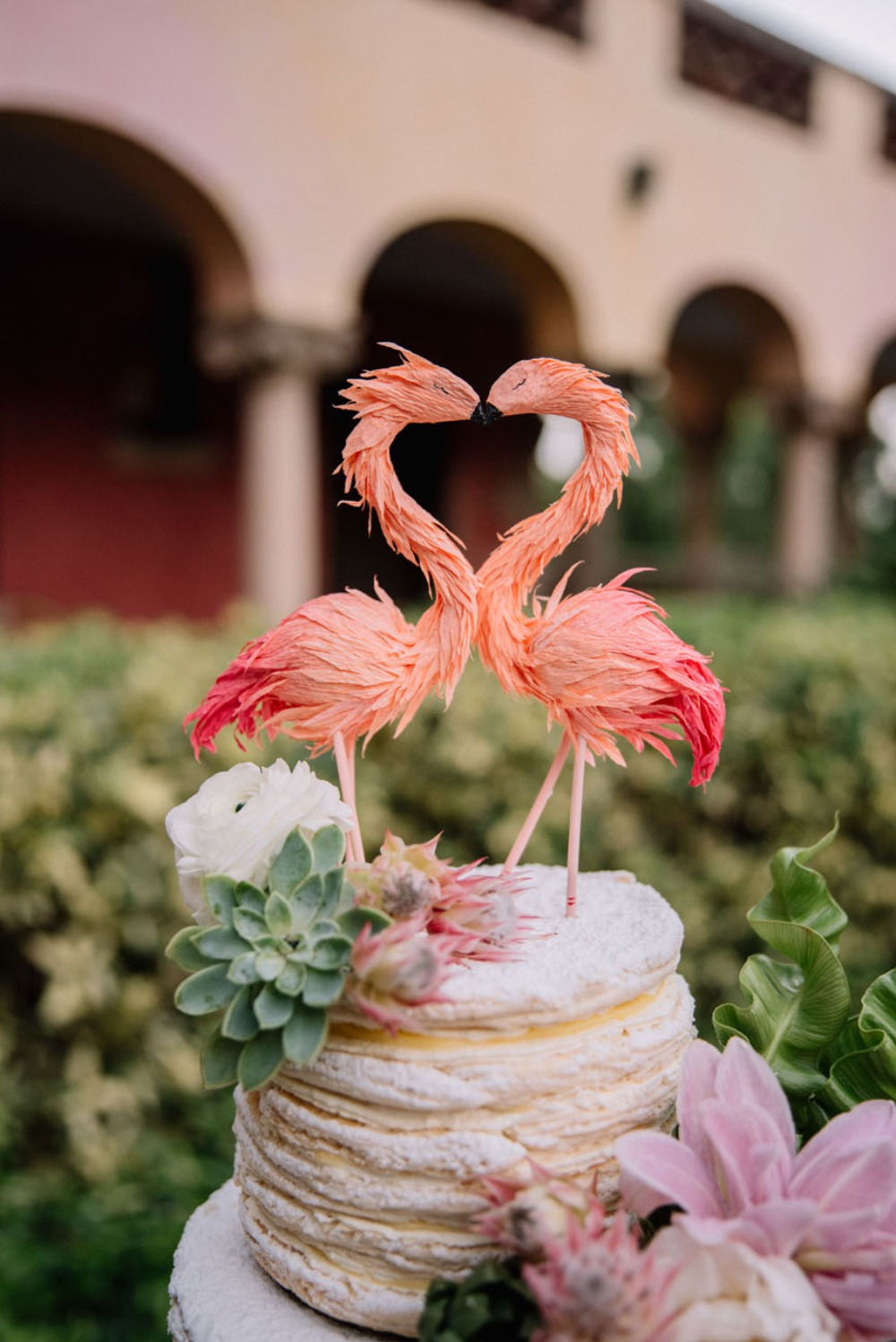 flamingo cake topper