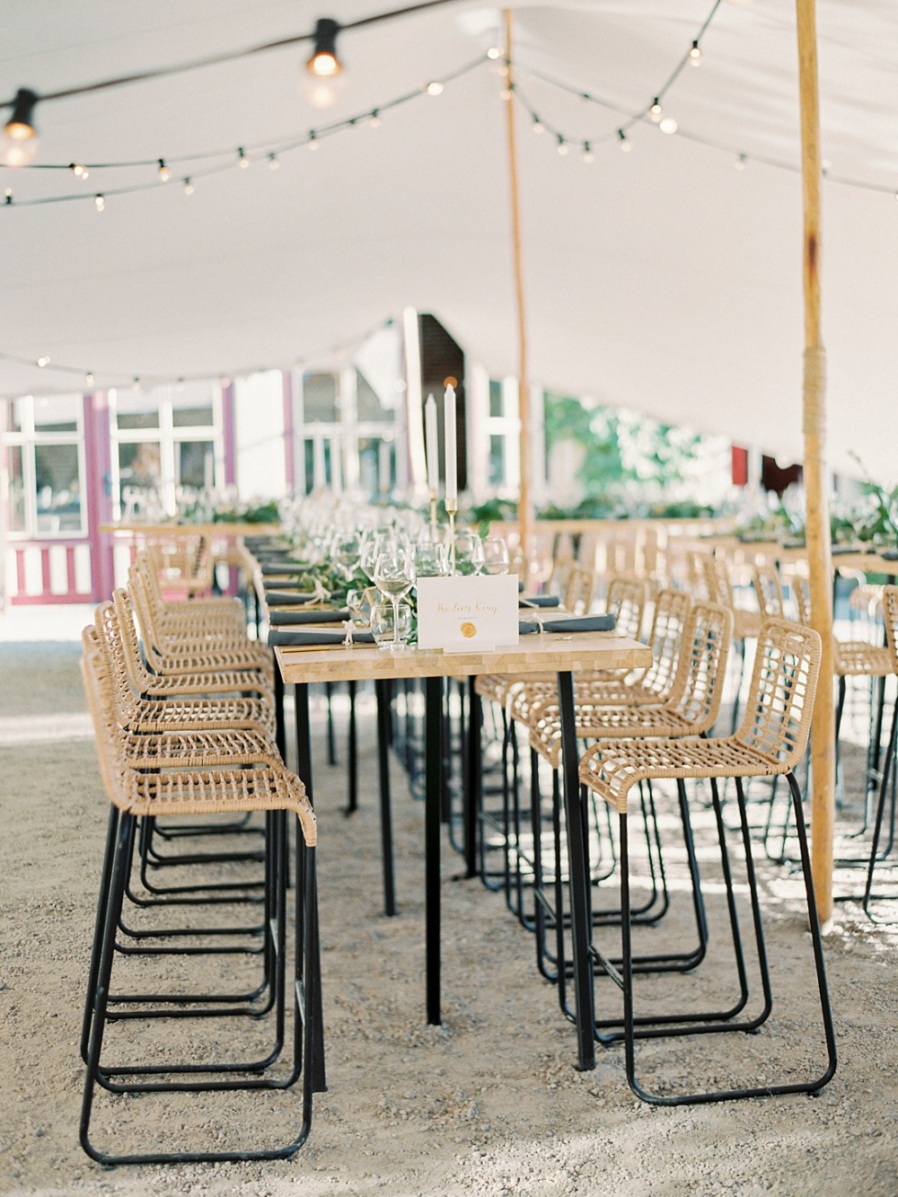 Tall tables for a wedding reception