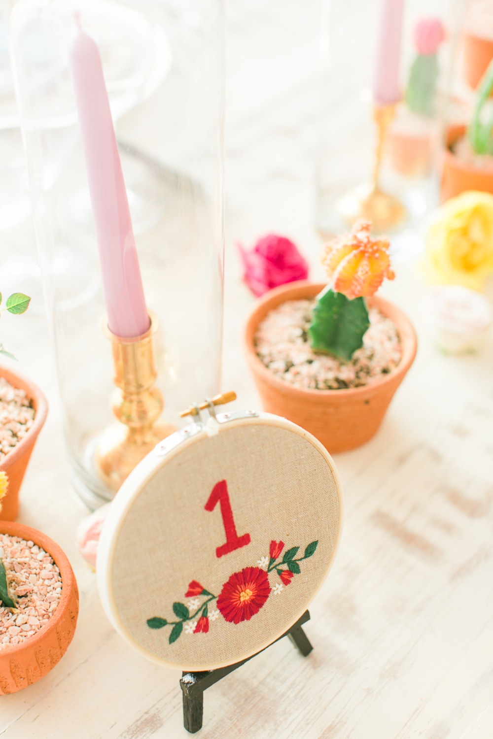 Colorful table number