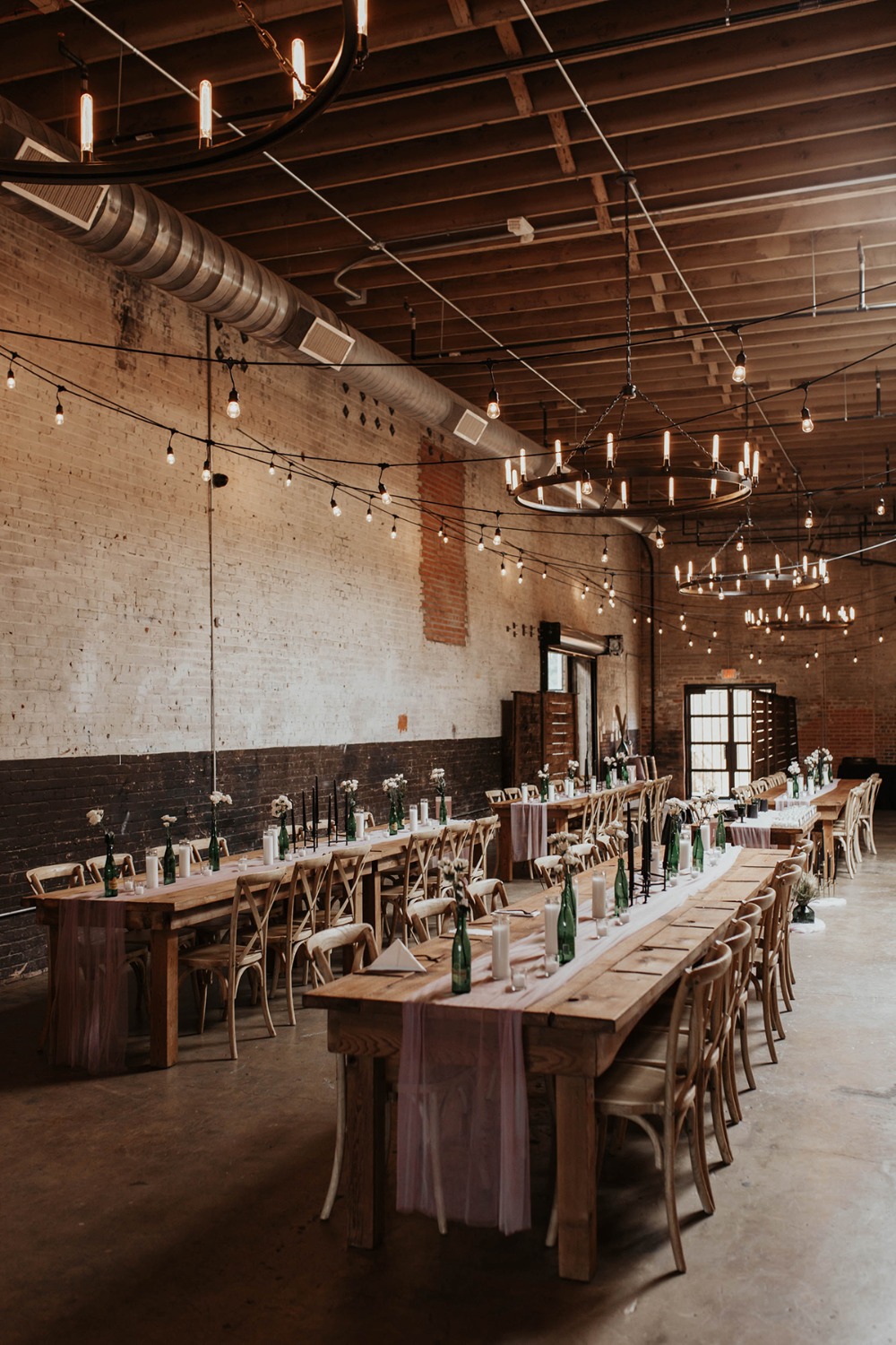 family style warehouse reception seating