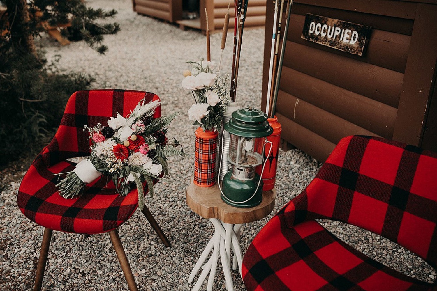 rustic chic camping themed lounge