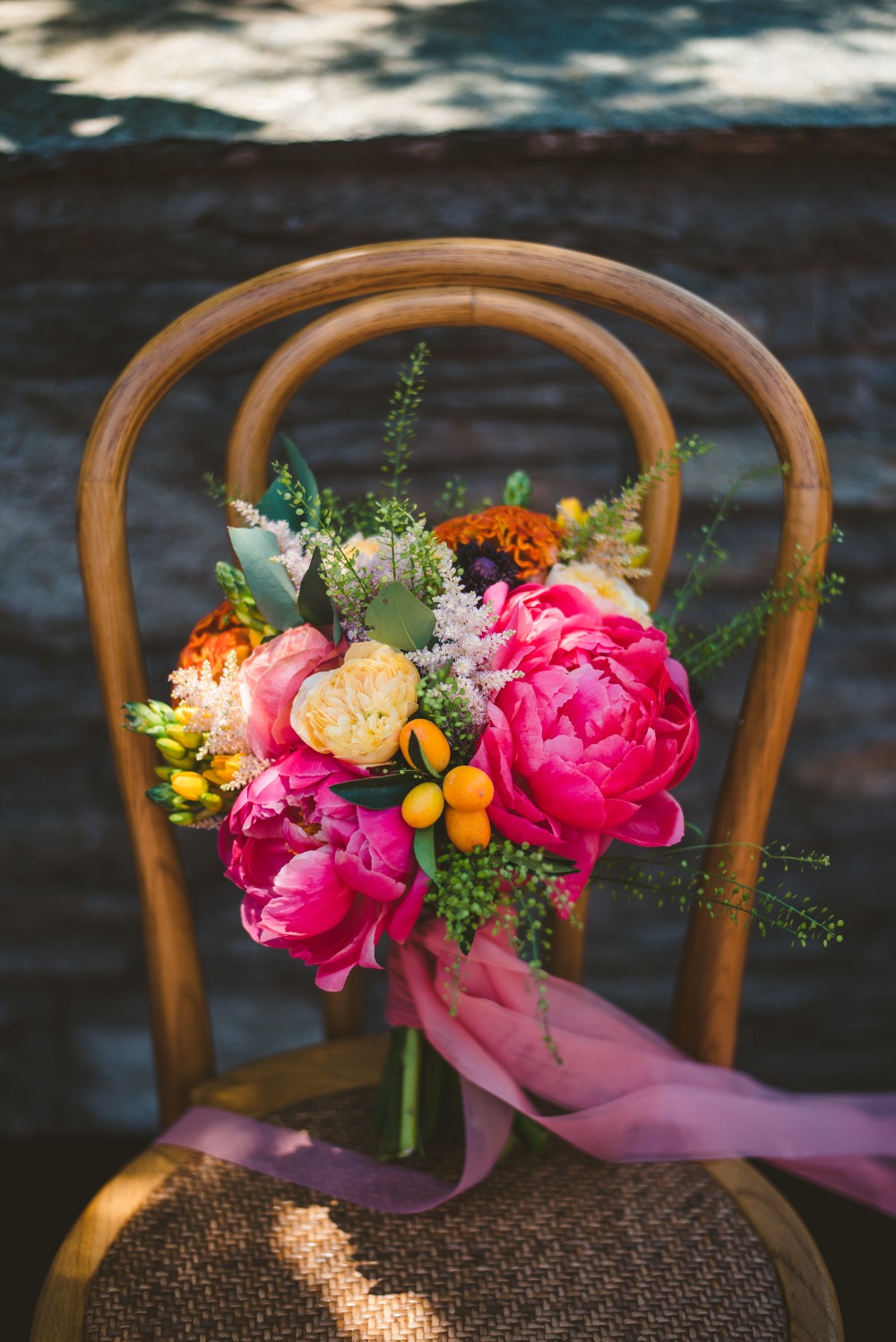 bright and beautiful bridal bouquet