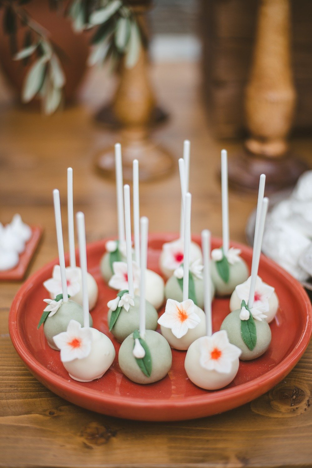 flower accented cake pops