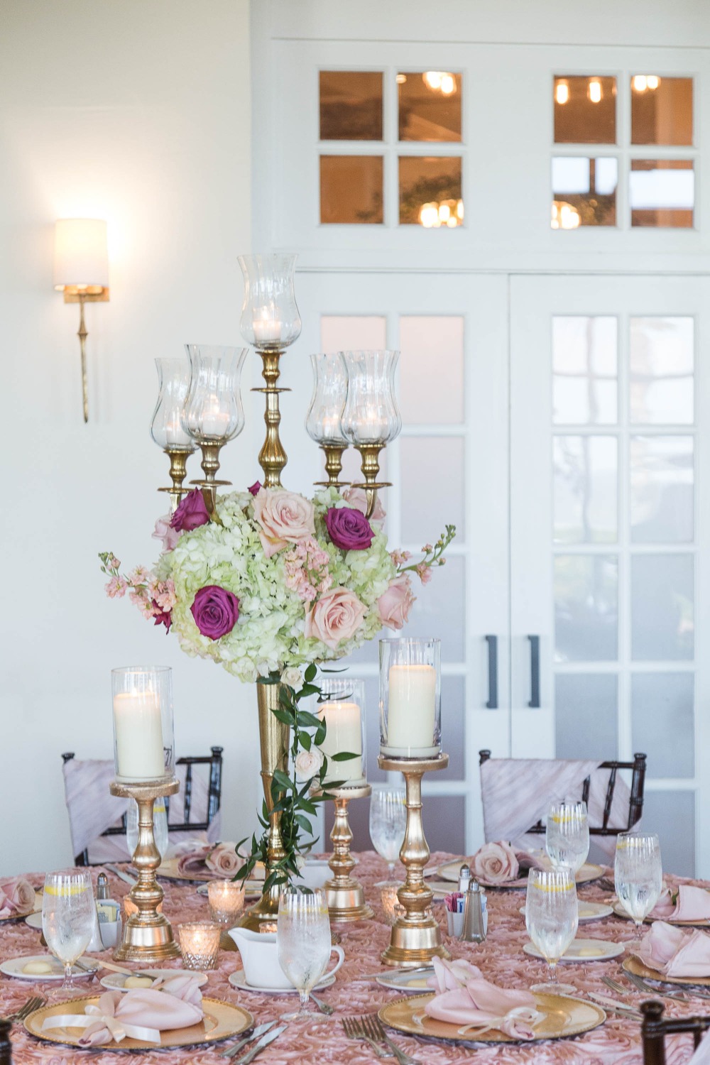 romantic and regal wedding table decor