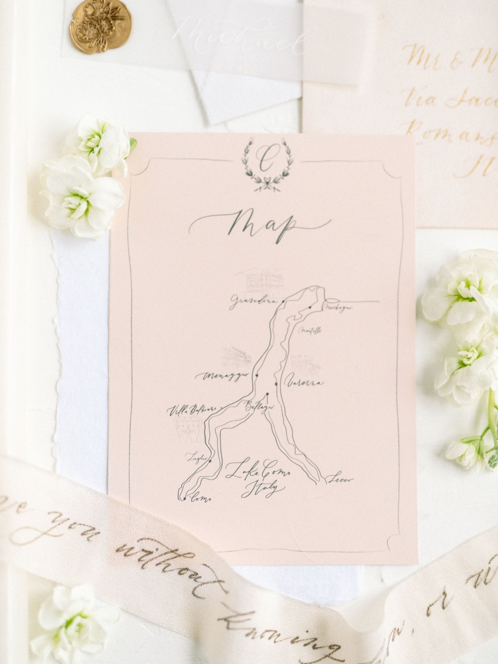 blush wedding map